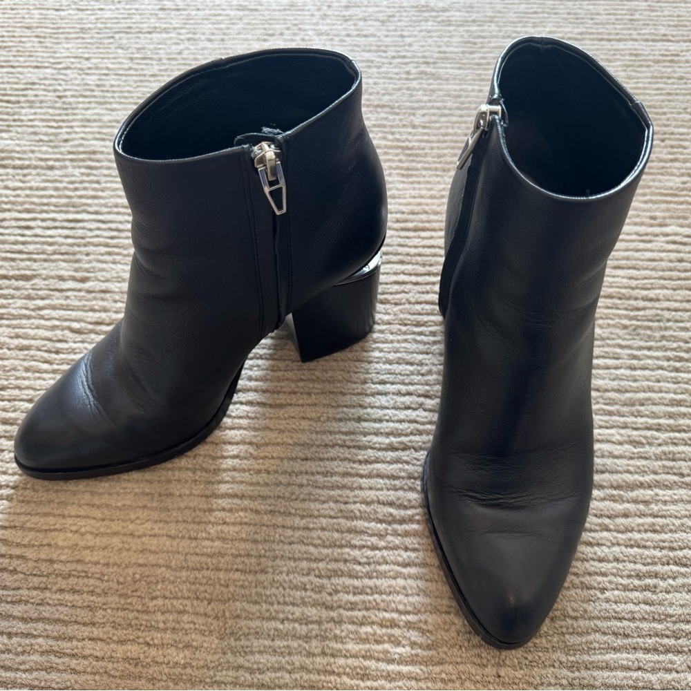 Alexander Wang Women’s Black Leather Gabi Ankle Length Boots Booties Size 36